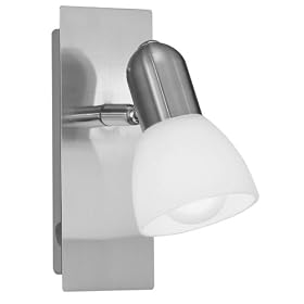 Eglo 86212A Ares-1, Nickel Frosted, 1-Light Opal Track Light Fixture by Eglo