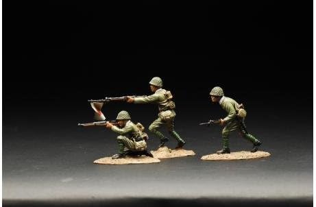 Figarti Miniatures WIJ-006 Die Yankee Dog - Three Japanese Infantry On Wake Island WWII Collectible Toy Soliders