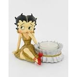 Betty Boop Gold Glitter Candle Holder Figurine