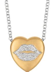 Sweethearts® Heart Shaped Necklace Pendant Yellow Gold Plated/Sterling Silver 650271