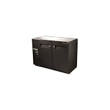 True Black 2-solid Door 4-shelf Back Bar Cooler For 82 6-packs - TBB-24GAL-48