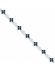Genuine 14K White Gold White Gold Diamond & Sapphire Bracelet 5 Grams Of Gold 100% Satisfaction Guaranteed.