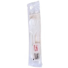 Dixie CMP26NSPC Medium Weight Polypropylene Fork, Knife, Teaspoon, Napkin, Salt and Pepper Cutlery Kit, White (Case of 250)