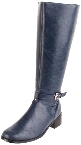 Annie Shoes Women's Lynsey Riding Boot,Navy,12 C US womens navy blue boots