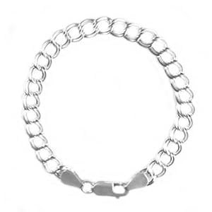 Buy Sterling Silver Double Link Chain Charm Bracelet 070 by FindPlease