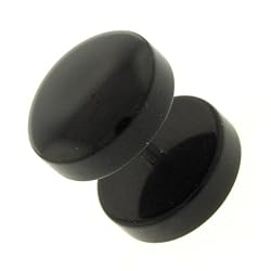 Neon Black Acrylic Fake Plug - 16g - 11mm Stud - Sold as a Pair