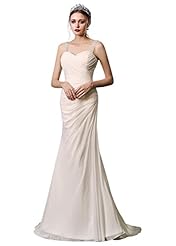 Mermaid Chiffon/Satin Spaghetti Strap Wedding Dress 