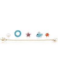 Betsey Johnson "Jewels of the Sea" Fish and Flower Set of 5 Stud Earrings