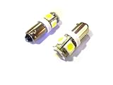 2x Car Ba9s 5050 5smd LED White Interior License Plate Map Dome Light Bulb Lamp