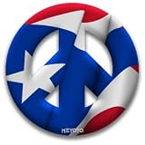 Peace Symbol Magnet of Puerto Rico Flag by MEYOTO LLC