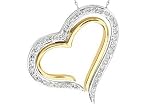 14K 2T Gold 0.26CT Heart Diamond Pendant