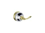 Delta Faucet 74036-CB Traditional Double Robe Hook, Chrome and Brilliance Polished Brass