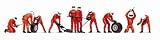 Scalextric - Pit Team Wheel Red Crew C