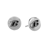 Team Titanium Baltimore Ravens Steel Button Logo Earrings