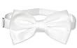 Vesuvio Napoli BOWTIE Solid WHITE Color Men's Bow Tie for Tuxedo or Suit