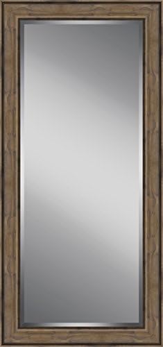 Watermark Collection Dark Brown Distressed Wooden Framed Floor Leaner Mirror, X Large