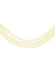 14K Gold 6mm White Cultured Round Pearl Strand 18"