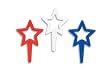 American Red, White and Blue Star Cupcake Picks - 12ct
