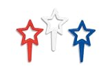 American Red, White and Blue Star Cupcake Picks - 12ct
