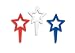 American Red, White and Blue Star Cupcake Picks - 12ct