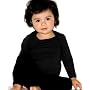American Apparel 4007 Infant Baby Rib Long Sleeve Lap T, Black, 18-24 Months