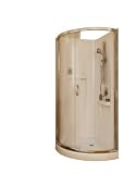 Aciflex BE31PP122 Breeze Round Corner Shower with Door and Base, 31x31x73