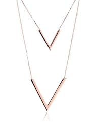 Vince Camuto Crystal Classics Rose Gold Double V Necklace, 20"