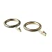 Antique Brass 7-Piece Drapery Clip Ring Set with Beaded Accent
