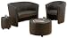 Sonix Tub Reception Table Leather Dia650xH380mm Black