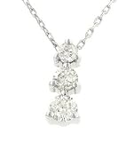 Ladies 3 Stone Round Diamond Pendant on Chain .50cttw