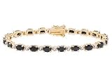 11 Carat Sapphire and Diamond 14K Gold over Sterling Silver Bracelet