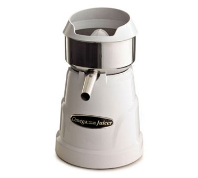 Omega C-10W Citrus Juicer w/ 3 Cones, Stainless Steel Bowl & Strainer, White, Each