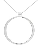 Sterling Silver Sculpted Open Circle Pendant, 18