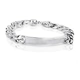Sterling Silver 9.3mm Concave Link ID Bracelet 8