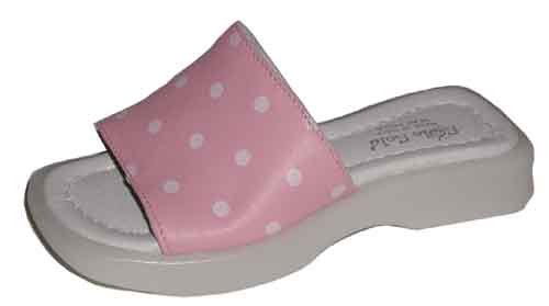 Girls leather Euro slide sandal, pink, Amanda, 26