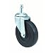 E.R. Wagner Stem Caster, Swivel, Polyolefin Wheel, Plain Bearing, 255 lbs Capacity, 4" Wheel Dia, 1-1/4" Wheel Width, 4-1/2" Mount Height, 7/16" Stem Dia, 1-3/8" Stem Height