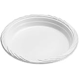 Blue Sky 100 Count Disposable Plastic Plates, 6-Inch, White