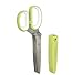 Herb Scissors for Cutting Herbs - 5 Blades with Cover - Finely Cut Basil Oregano Parsley or Any Small Vegetables