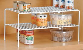 Kitchen: White Double Pantry Shelf