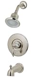 Price Pfister 808E0BK Catalina Single-Handle Tub and Shower Faucet, Brushed Nickel