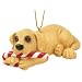 Big Sky Carvers Yellow Lab with Candy Cane Ornament