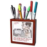 Londons Times Funny Panel Hollywood Cartoons - Patch Adams Cessation Program - Tile Pen Holders-5 inch tile pen holder