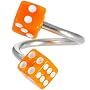 Spiral Twister DICE - ORANGE Belly Button Ring