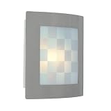 Lite Source LS-1675 Checks Wall Sconce Lite, Polished Steel with Frost Glass Shade