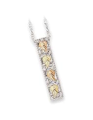 Silver Bar with Leaves Necklace