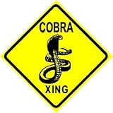 COBRA CROSSING sign * street snakes reptile