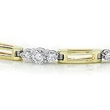 14K Two-Tone Gold Diamond Bracelet -- 1.00 Ct. I2-I3 J/K