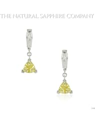 1.58ct. Natural Yellow Sapphire with 2 Fancy Cut Diamonds 0.56ct.
