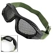 Army Green Elastic Head Strap Black Plastic Full Frame Mesh Goggles