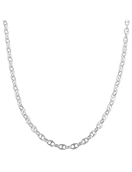 Sterling Silver 3.3-mm Alternate Puffed Mariner/ Rolo Link Necklace (30 Inch)